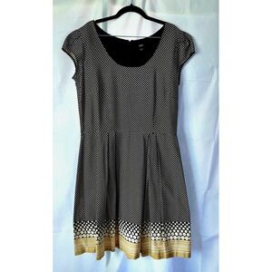 MSK Black Polka Dotted Dress Size 14